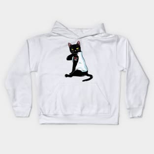 Black Cat Tattoo Fuck You Kids Hoodie